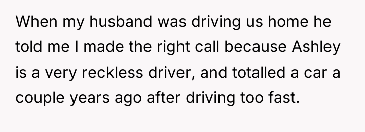 When my husband was driving us home he told me...