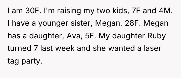 I am 30F. I'm raising my two kids, 7F and...