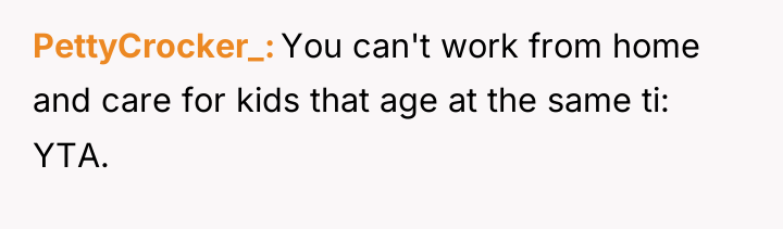 PettyCrocker_ You can't work from home and care for kids...