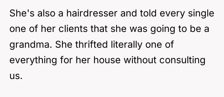 She's also a hairdresser and told every single one of...