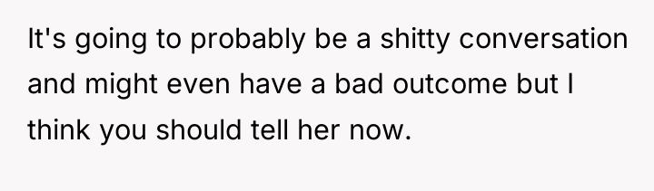 It's going to probably be a shitty conversation and might...