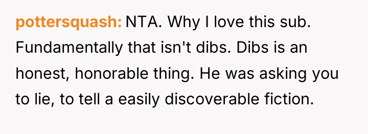 pottersquash NTA. Why I love this sub. Fundamentally that isn't...