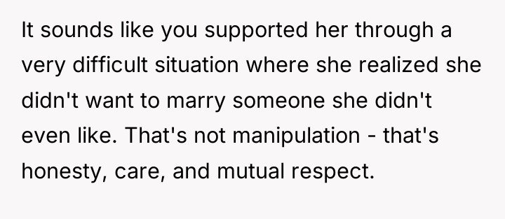 It sounds like you supported her through a very difficult...