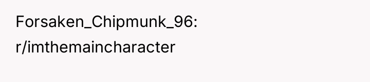 Forsaken_Chipmunk_96 r/imthemaincharacter