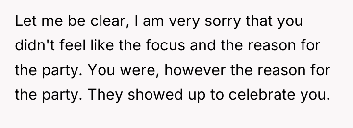 Let me be clear, I am very sorry that you...