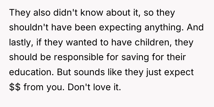 They also didn't know about it, so they shouldn't have...
