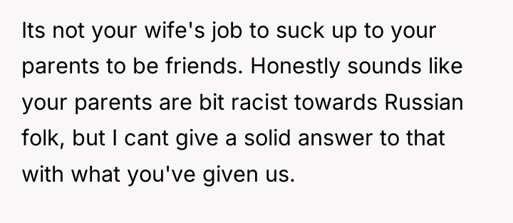 Its not your wife's job to suck up to your...
