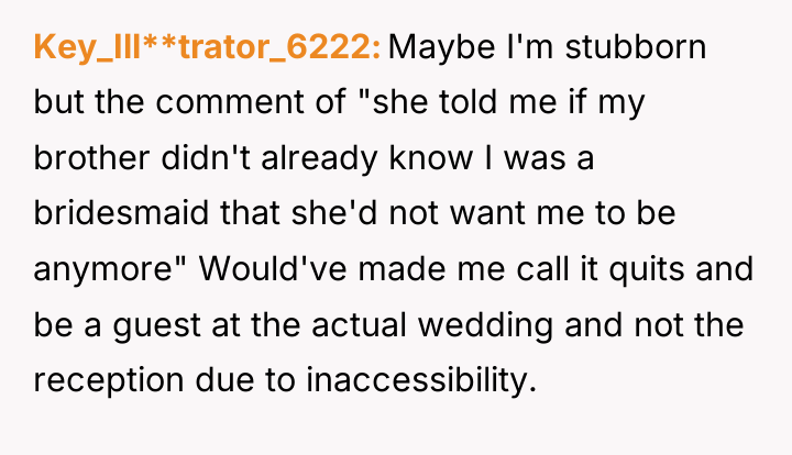 Key_Ill**trator_6222 Maybe I'm stubborn but the comment of "she told...