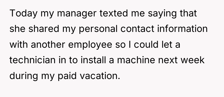 Today my manager texted me saying that she shared my...