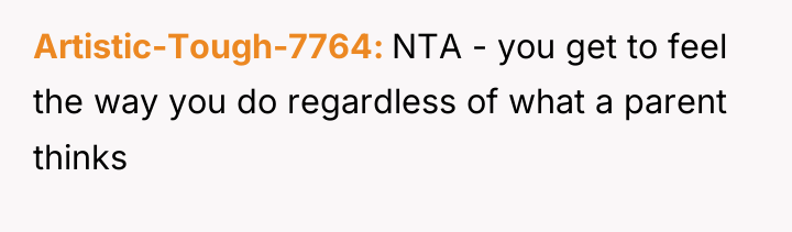 Artistic-Tough-7764 NTA - you get to feel the way you...