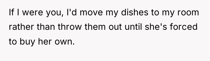 If I were you, I'd move my dishes to my...