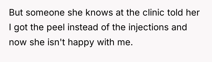 But someone she knows at the clinic told her I...