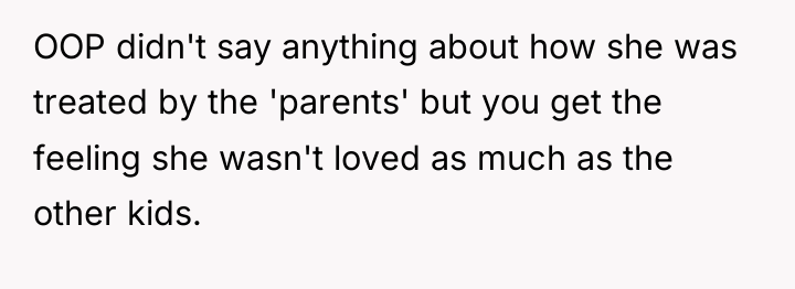 OOP didn't say anything about how she was treated by...