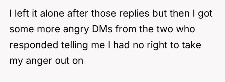 I left it alone after those replies but then I...