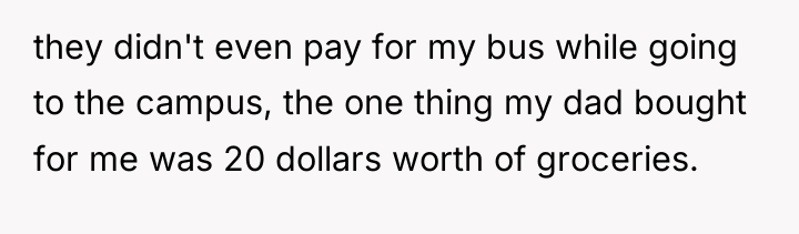 they didn't even pay for my bus while going to...