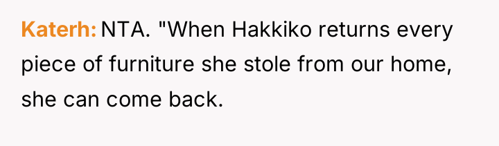 Katerh NTA. "When Hakkiko returns every piece of furniture she...