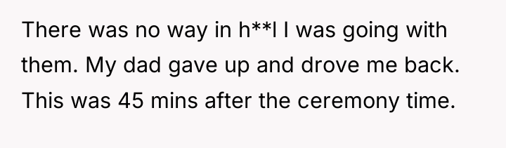 There was no way in h**l I was going with...