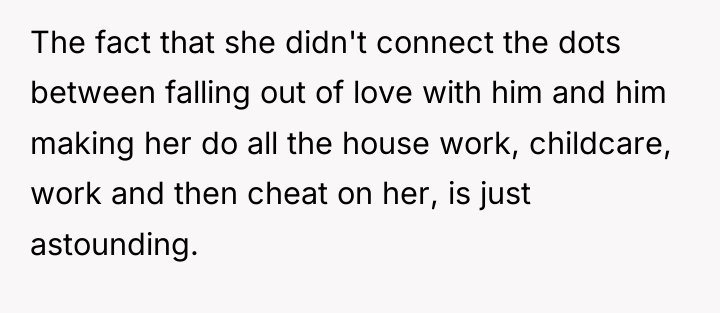 The fact that she didn't connect the dots between falling...