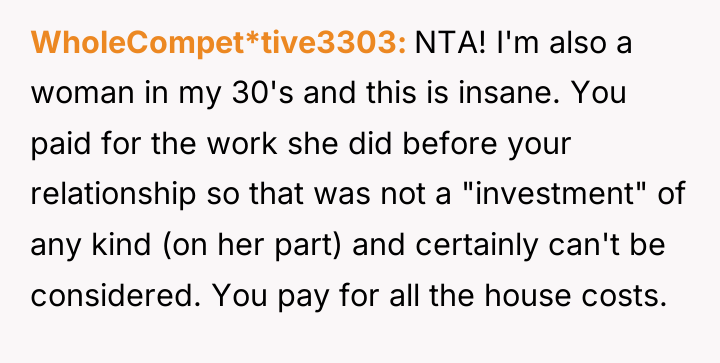 WholeCompet*tive3303 NTA! I'm also a woman in my 30's and...