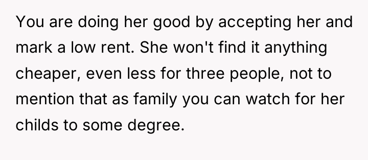 You are doing her good by accepting her and mark...