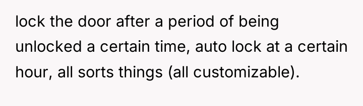 lock the door after a period of being unlocked a...