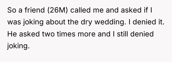 So a friend (26M) called me and asked if I...