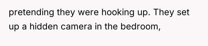 pretending they were hooking up. They set up a hidden...