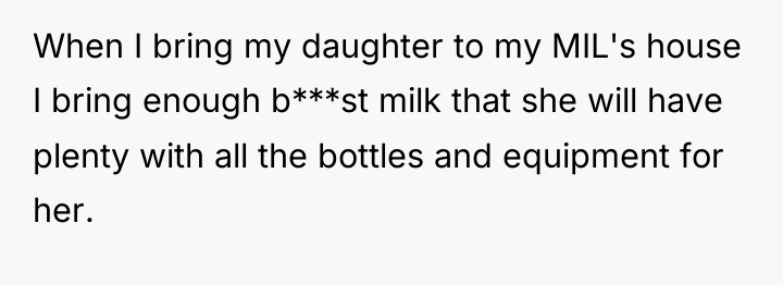 When I bring my daughter to my MIL's house I...