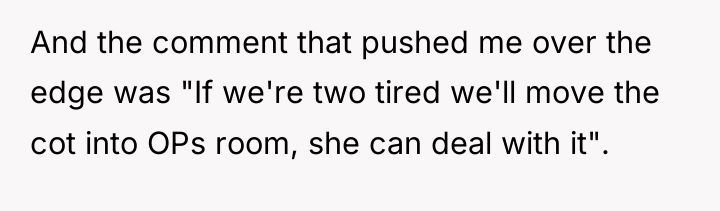 And the comment that pushed me over the edge was...