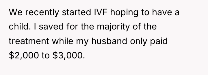 We recently started IVF hoping to have a child. I...