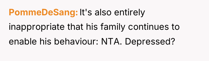 PommeDeSang It's also entirely inappropriate that his family continues to...