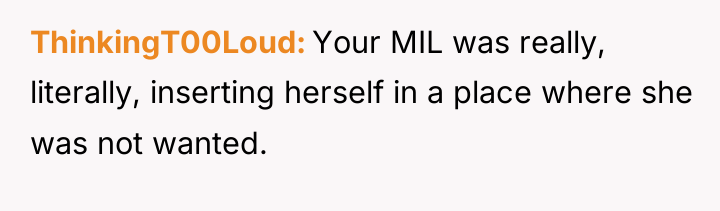 ThinkingT00Loud Your MIL was really, literally, inserting herself in a...