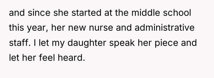 and since she started at the middle school this year,...