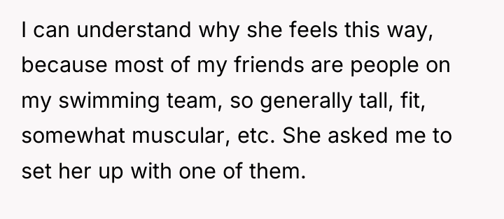 I can understand why she feels this way, because most...