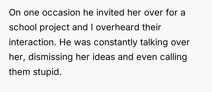 On one occasion he invited her over for a school...