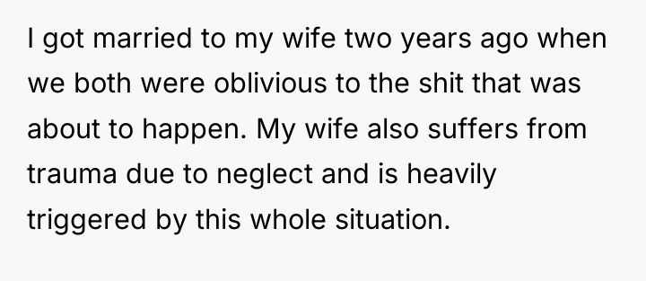 I got married to my wife two years ago when...