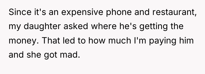 Since it's an expensive phone and restaurant, my daughter asked...