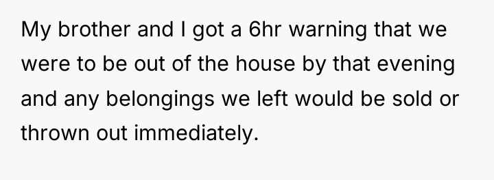My brother and I got a 6hr warning that we...