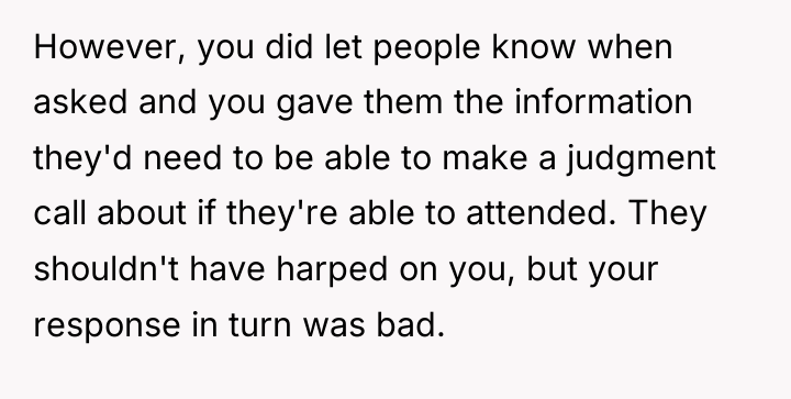 However, you did let people know when asked and you...