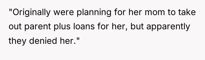 "Originally were planning for her mom to take out parent...