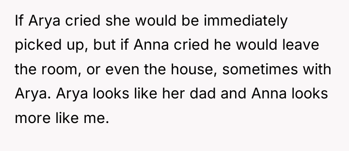 If Arya cried she would be immediately picked up, but...