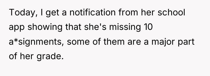 Today, I get a notification from her school app showing...