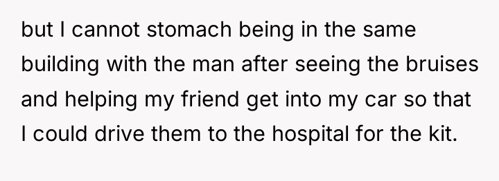 but I cannot stomach being in the same building with...