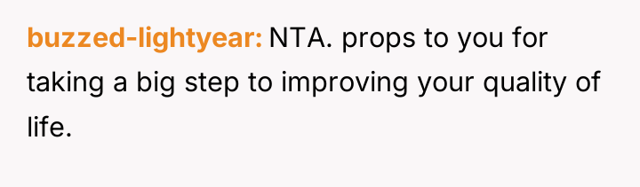 buzzed-lightyear NTA. props to you for taking a big step...