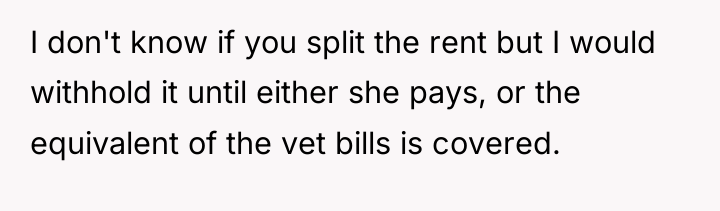 I don't know if you split the rent but I...