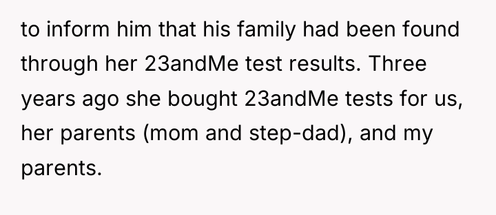 to inform him that his family had been found through...