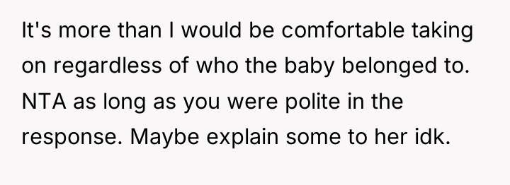 It's more than I would be comfortable taking on regardless...