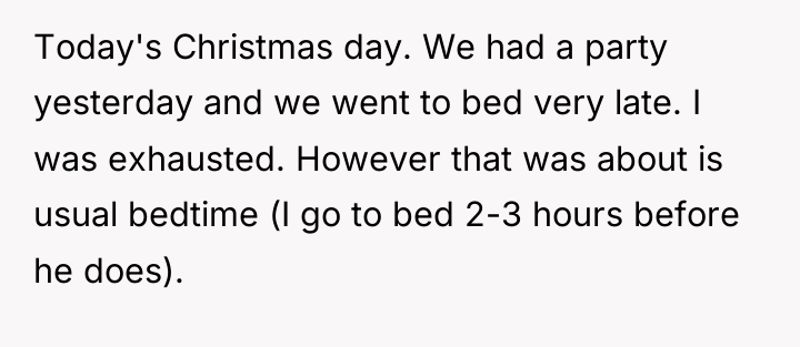 Today's Christmas day. We had a party yesterday and we...