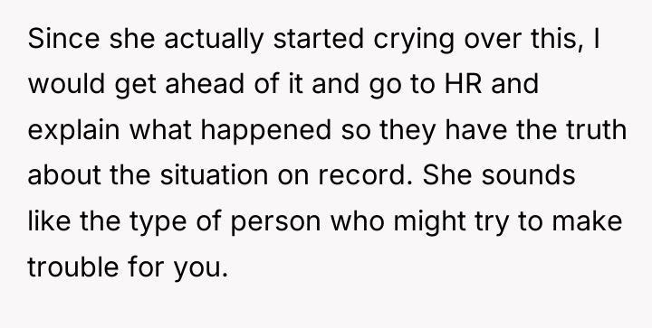 Since she actually started crying over this, I would get...
