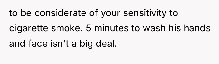to be considerate of your sensitivity to cigarette smoke. 5...